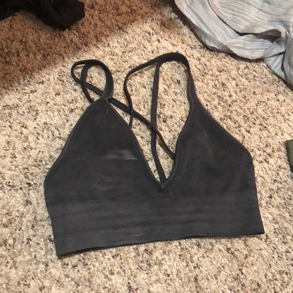 Lululemon black bra low v cut